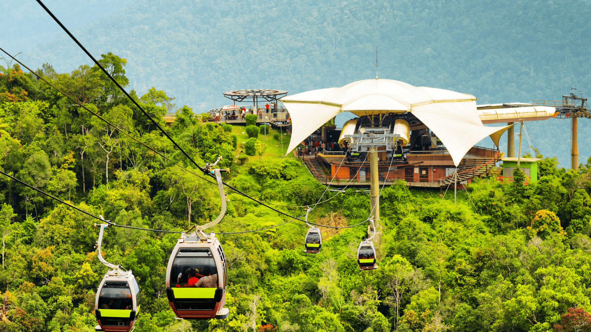 “Glide above lush rainforests and rocky cliffs to the Sky Bridge, enjoying breathtaking views of Langkawi’s islands and the Andaman Sea.”